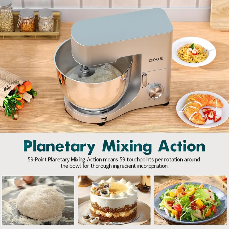 Cooklee CHeflee Stand Mixer, Stainless Steel Bowl