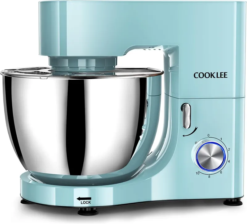 Cooklee Electric Kitchen Mixer with Dishwasher-Safe Dough Hooks